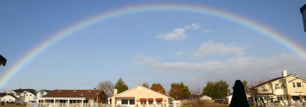 rainbow over spring valley lake